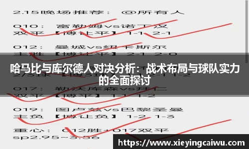 哈马比与库尔德人对决分析：战术布局与球队实力的全面探讨