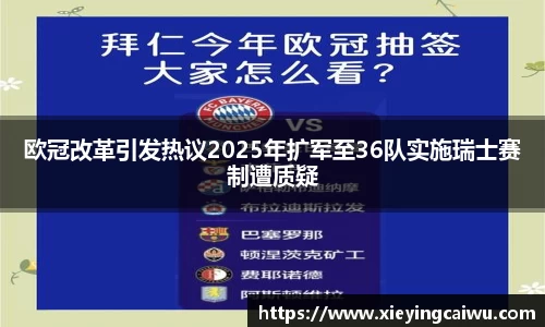 欧冠改革引发热议2025年扩军至36队实施瑞士赛制遭质疑