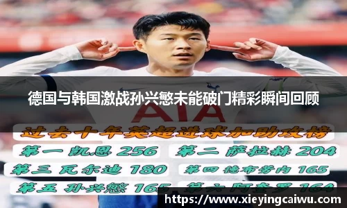 德国与韩国激战孙兴慜未能破门精彩瞬间回顾