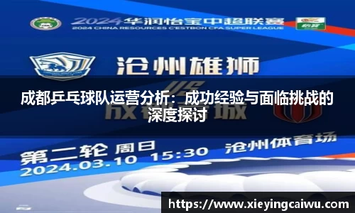 成都乒乓球队运营分析：成功经验与面临挑战的深度探讨